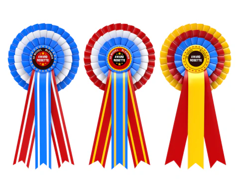 Award Rosette Set 3D Model