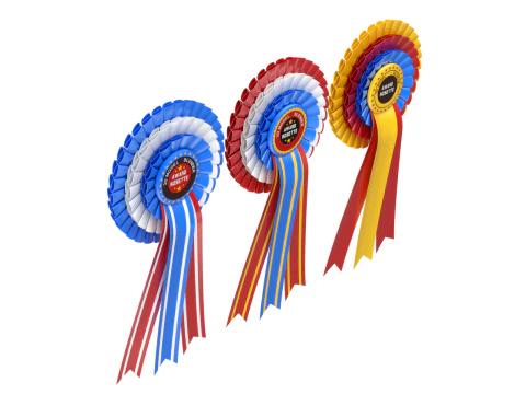 Award Rosette Set 3D Model