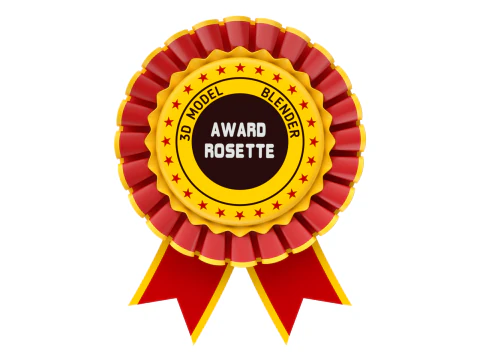 Award Rosette Set 3D Model