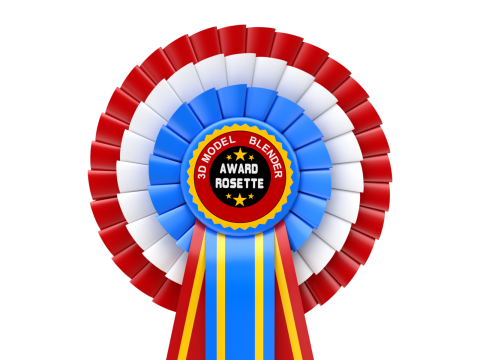 Award Rosette Set 3D-Modell