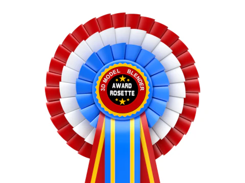 Award Rosette Set 3D Model