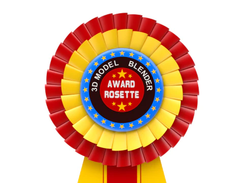 Award Rosette Set 3D Model