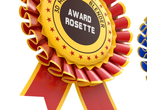 Award Rosette Set 3D Model