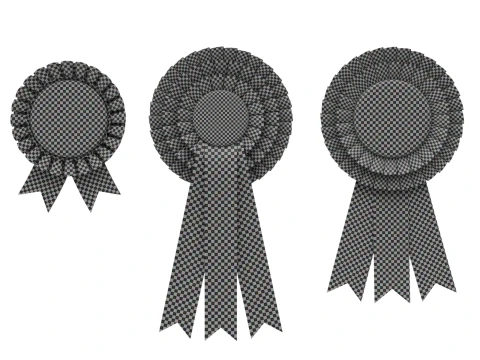 Award Rosette Set 3D Model