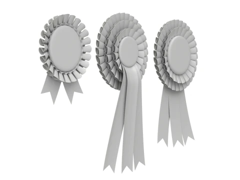 Award Rosette Set 3D Model