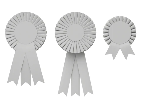 Award Rosette Set 3D Model