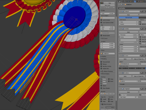 Award Rosette Set 3D-Modell
