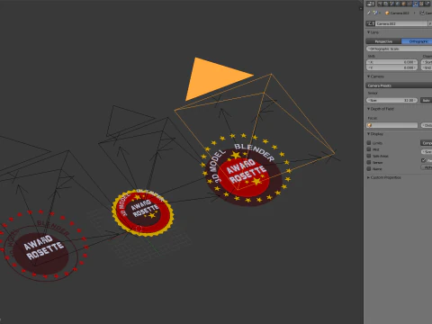Award Rosette Set 3D Model