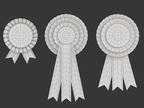 Award Rosette Set 3D-Modell