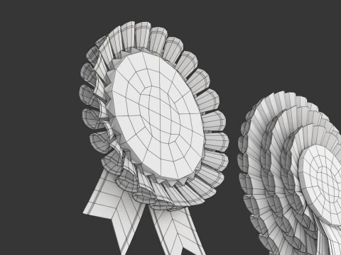 Award Rosette Set 3D Model