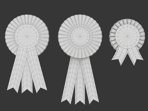 Award Rosette Set 3D-Modell