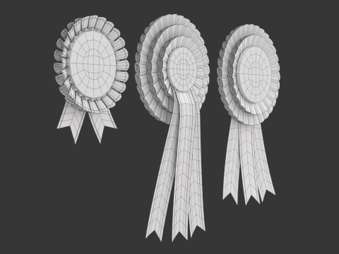 Award Rosette Set 3D-Modell