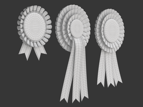 Award Rosette Set 3D-Modell