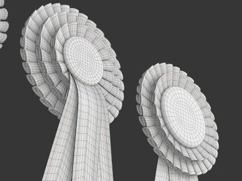 Award Rosette Set 3D Model