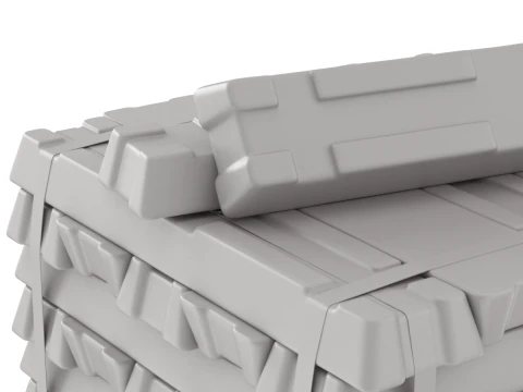 Aluminium Alloy Ingots 3D Model