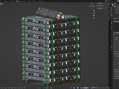 Aluminium Alloy Ingots 3D Model