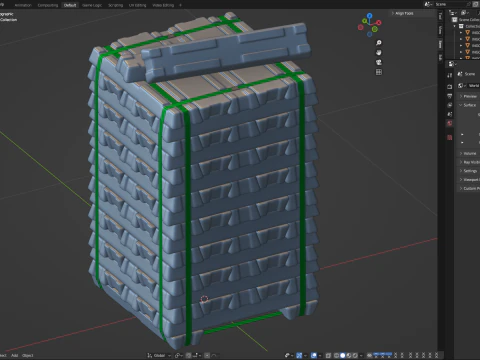Aluminium Alloy Ingots 3D Model