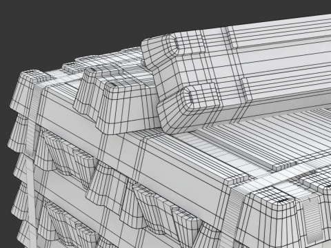 Aluminium Alloy Ingots 3D Model