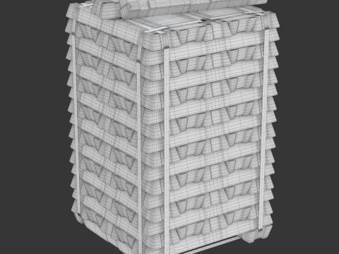 Aluminium Alloy Ingots 3D Model