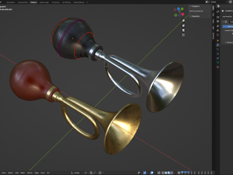 Retro Car Air Horn Modelo 3D