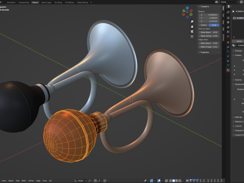 Retro Car Air Horn Modelo 3D