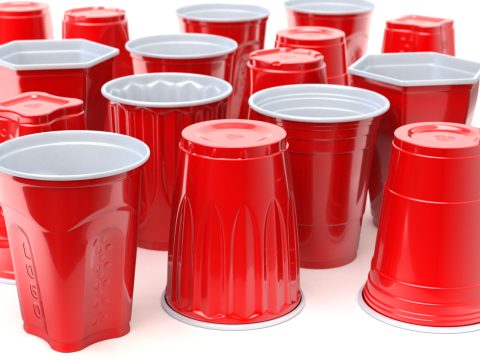 Plastic Cup Set 3D Model