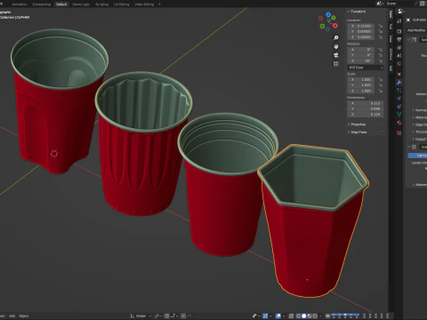 Plastic Cup Set 3D Model