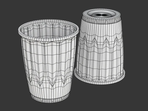 Plastic Cup Set 3D Model