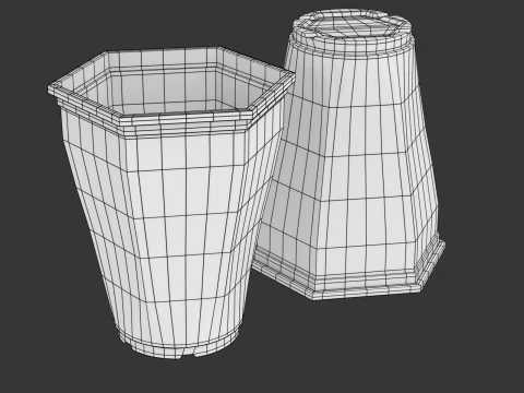 Plastic Cup Set 3D Model