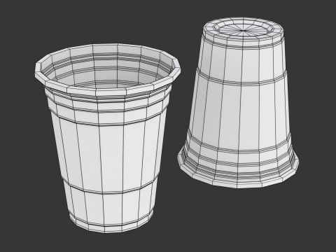 Plastic Cup Set 3D Model