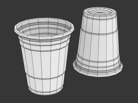 Plastic Cup Set 3D Model