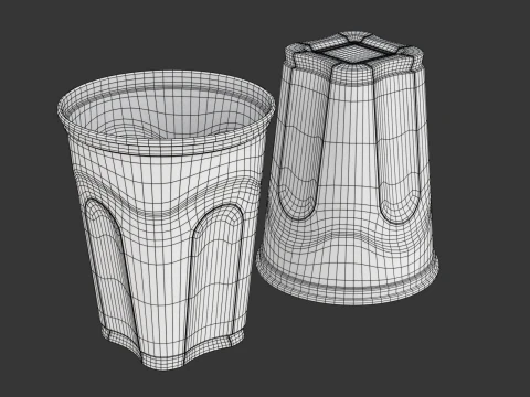 Plastic Cup Set 3D Model