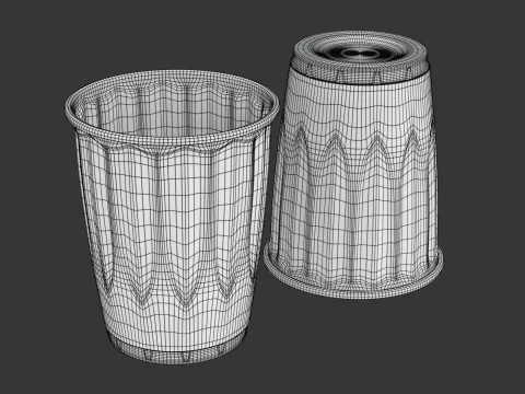 Plastic Cup Set 3D Model