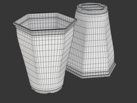 Plastic Cup Set 3D Model