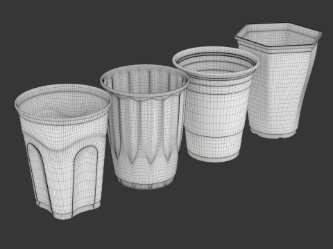 Plastic Cup Set 3D Model