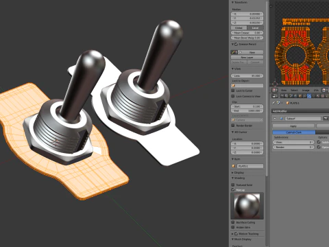 Toggle Switch 3D Model