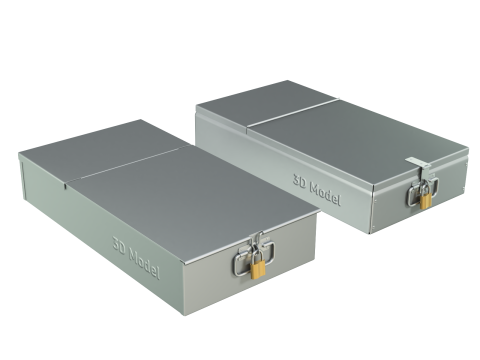 Safety Deposit Boxes with Money Stack Model 3D
