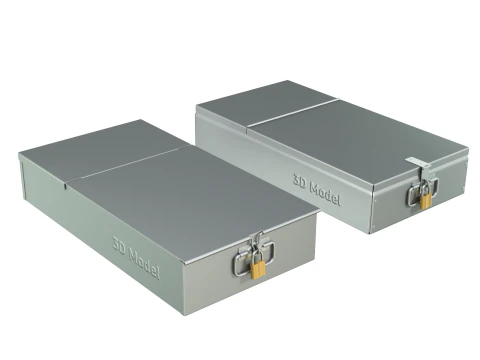 Safety Deposit Boxes with Money Stack 3D Model