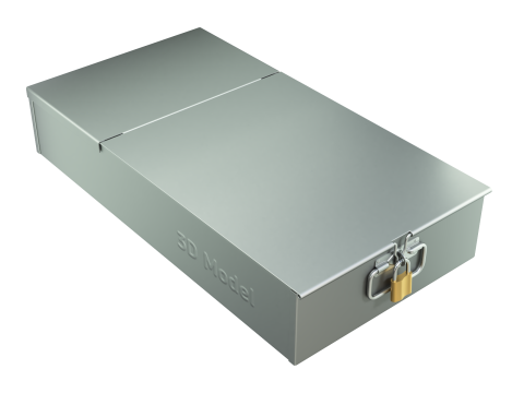 Safety Deposit Boxes with Money Stack Model 3D