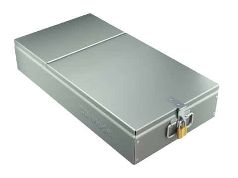 Safety Deposit Boxes with Money Stack Model 3D