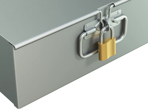 Safety Deposit Boxes with Money Stack 3D Model