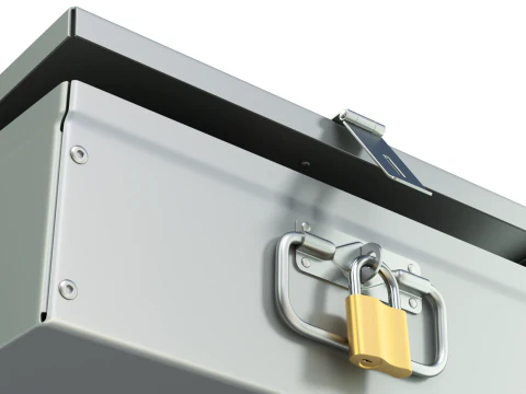 Safety Deposit Boxes with Money Stack 3D Model