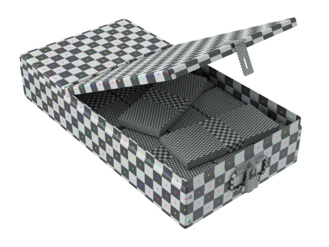 Safety Deposit Boxes with Money Stack 3D Model