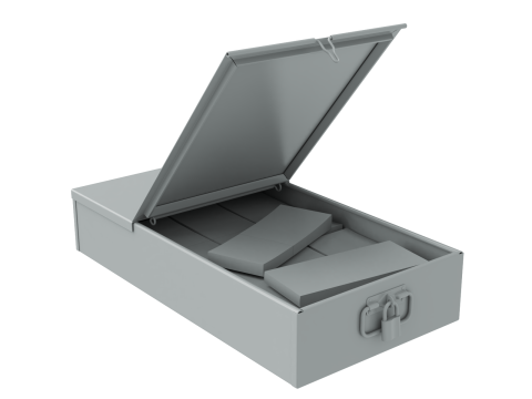 Safety Deposit Boxes with Money Stack Model 3D