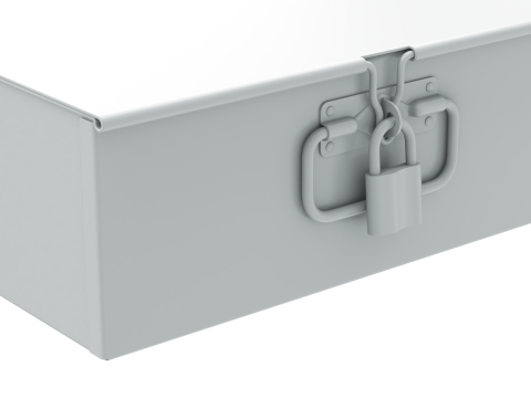 Safety Deposit Boxes with Money Stack Model 3D
