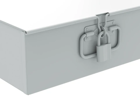 Safety Deposit Boxes with Money Stack 3D Model