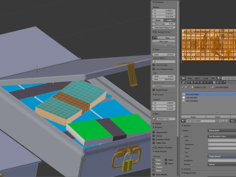 Safety Deposit Boxes with Money Stack 3D Model
