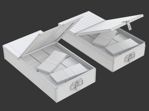 Safety Deposit Boxes with Money Stack Model 3D