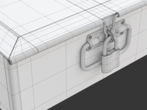 Safety Deposit Boxes with Money Stack 3D Model