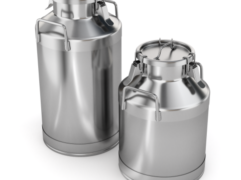 Big Milk Cans with Latch 3D Model
